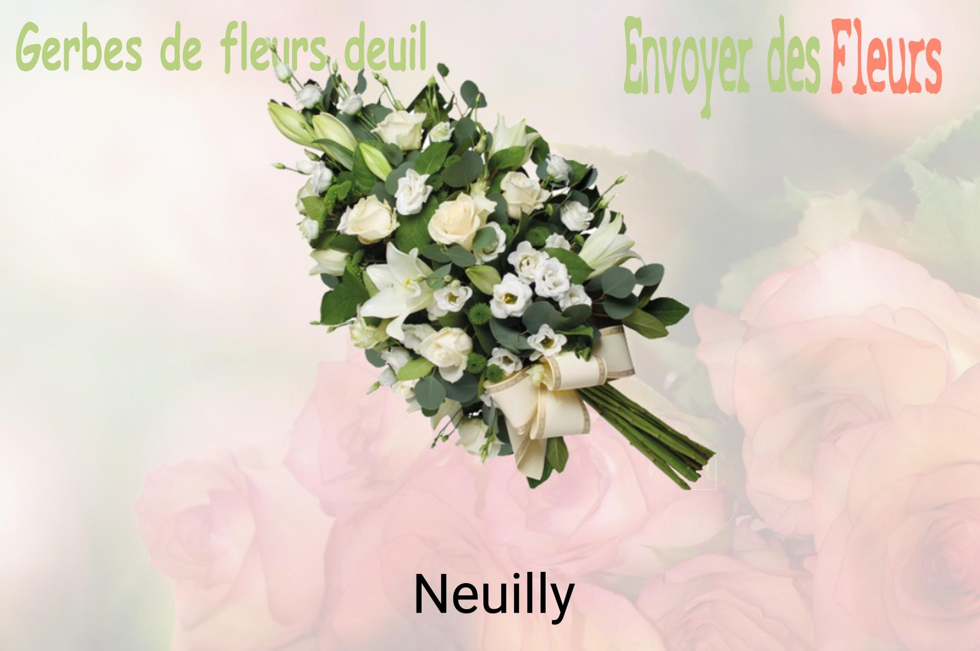 Gerbe de fleurs de deuil livrée à Neuilly